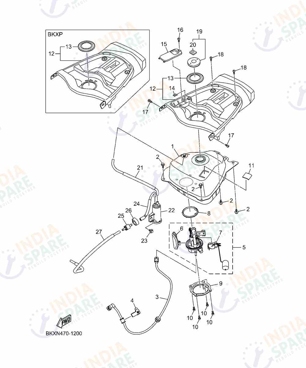 YAMAHA BKXP RAYZR 125CC DRUM Series FUEL TANK